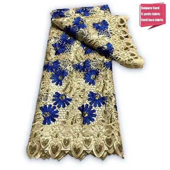 Najnovšie 2023High Kvality Afriky Nigérijský Tylu Čipky Textílie Švajčiarskej Bavlny Damask Guipure Kábel Formálne Prom Party Šaty Šaty 5 Metrov