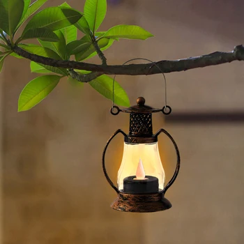 Retro LED Sviečka Svietidla Ľahké Prenosné Elektronické Ploche Visí Nočné Lampy, Ozdoby na Dovolenku Svadobné Party Domáce Dekorácie