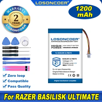 100% Originálne LOSONCOER 1200mAh Batéria Pre RAZER BASILISK ULTIMATE Batérie RC30-031701 Myš