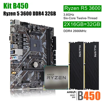 ONDA B450 Auta Doske Ryzen R5 5 3600 Procesor DDR4 32GB 2666MHz Pamäť B450M AM4 Nastaviť