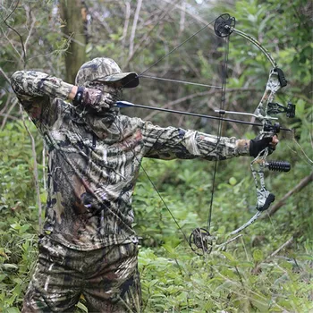 Horúce 5 Pc Bionic Kamufláž Vonkajšie Poľovnícke Oblečenie Camping Birdwatching Rybárske Tričko, Nohavice, Súpravy Tactical Sniper Multicam Vyhovuje