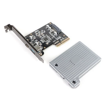 PCIe na USB 3.2 Gen 2 Karty Adaptéra 10 gb / S 2-Port PCI Express Rozširujúca Karta Interné USB Hub PCI-E Add-on Karty Stúpacie