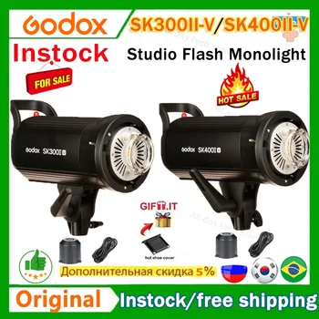 Godox SK300II-V 300Ws SK400II-V 400Ws Štúdiový Blesk Flash Monolight 2.4 G Bezdrôtový X Systém s LED 5600K Modelovanie Lampa