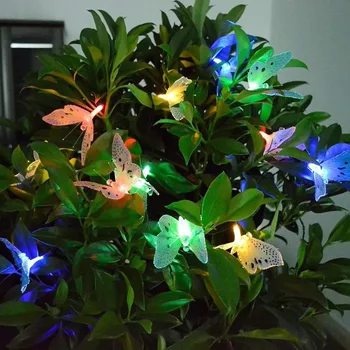 Solárny Motýľ Pohádkové String Svetlá Led Vodotesný Vianočné Outdoor Záhrada Dovolenku Dekorácie, Osvetlenie, Dekorácia
