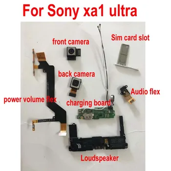 Nabíjanie pomocou pripojenia USB rada Predné Hlavný fotoaparát Späť Výkon Hlasitosti Slúchadiel Audio Flex Kábel Na Sony Xperia XA1 Ultra G3221 Reproduktor