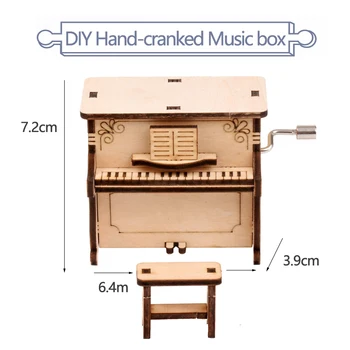 Drevený Klavír Montáž Model Creative Music Box Montáž Ručné Music Box Darček Remesiel pre Deti P285