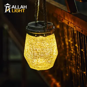 Crack Závesné Svetlo Loptu Skleného pohára Svetlo LED Solárne Lampy Vonkajšie Záhradné Dekorácie Strom Svetlo Medený Drôt Svetlo Vianočné Svetlo