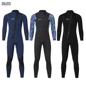 3 MM zadarmo potápačský oblek pribrala teplé mužov potápačský oblek zimné plávanie mokré, jedno-kus dlhým rukávom medúzy oblek