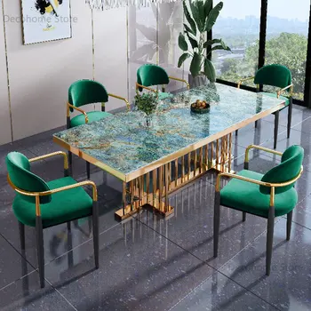 Svetlo Luxusné High-end Bridlicové písacie Stoly, bytový Nábytok Reštaurácia Dizajnér Jedálenský Stôl Nordic Jednoduché Office Konferenčné Stoly