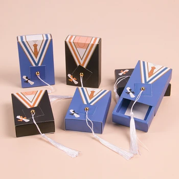 5 ks Šťastný Štúdia Strany Papiera Candy Box Dekorácie Darček Čokoláda Balenie Krabica pre Gratulujeme Absolvent Party Dekor Dodávky