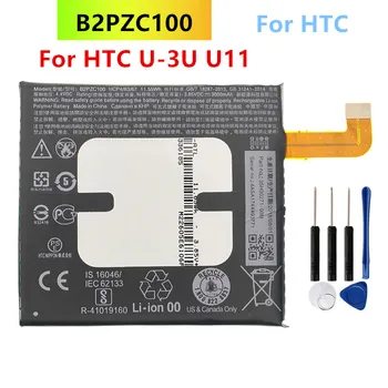 B2PZC100 3000mAh Náhradné Batérie Pre HTC U-3U U11 Li-ion Batéria Telefónu + Bezplatné Nástroje
