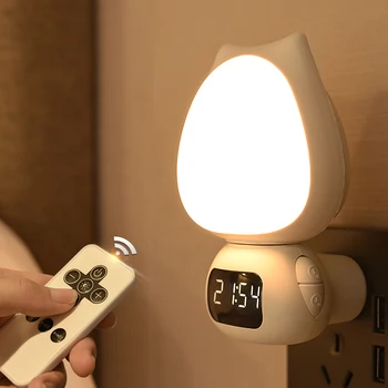 Mini LED Digitálne Stolové Hodiny Roztomilé Dieťa Multifunkčné 3Color Nočné Svetlo Plynulou Stmievanie Spálňa Nočná Lampa Pre Domáce Living