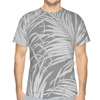 Pánske Tričká Listy Sivá Estetické 3D Vytlačené Veľkými Retro-Krátke Rukávy Polyester Harajuku O-Krku Topy Streetwear