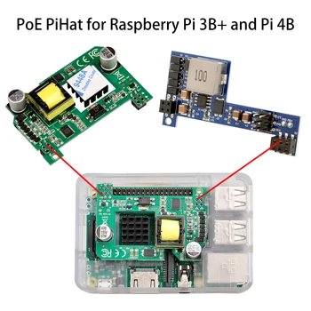 Pasívne PoE alebo Aktívne PoE-PiHat 5V10W Výstup 10-13 Watt pre Raspberry Pi 3B+ RPI 4B PCB správnej Rady Patrí Chladiča