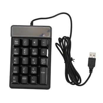 Káblové Číslo Pad Black Pripojenia USB 19 U Tvarované Kľúče Plug and Play Kompaktný Numerickú Klávesnicu na Notebook PC Desktop
