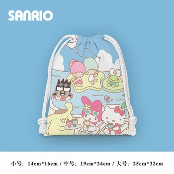 Nové Sanrio Skladovanie Taška Kawaii HelloKitty Cinnamorroll Kuromi Cartoon Študent Šnúrkou Vrecku Roztomilý Dievča Kontakt Make-Up Wash Bag