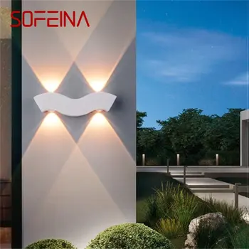 SOFEINA Vonkajšie Biele Nástenné svietidlo LED Moderný Vodotesný Sconces Lampa pre Domáce Balkón Dekorácie