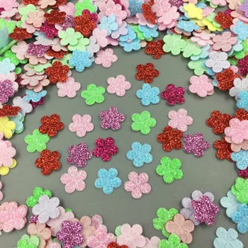 DIY 1000pcs Mini kvet Zmiešané Cherry Cítil Appliques Cardmaking remesiel 13mm