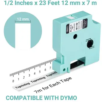 5x 12 mm*7m Štítok Páskovej Kazety Pre Dymo D1600 Label Maker