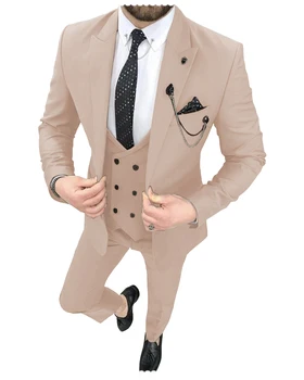 Nové Štrbinou pánske Obleky 2-Dielna Klope Bežné Tuxedos pre Svadobné Groomsmen Obleky Mužov 2023 (sako+nohavice)