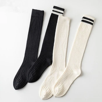 Nové dámske Ponožky Japonský Sladké Farbou JK Prekladané Škole Štýl Dlhé Ponožky Oka Duté Priedušné, Mäkké Dámy Teľa Ponožky