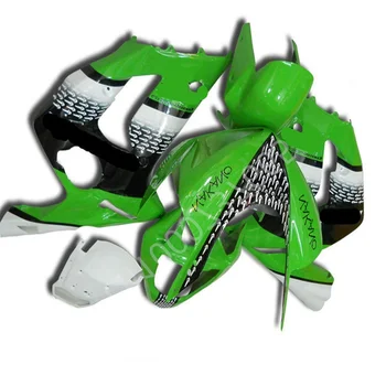 ABS Vstrekovanie Kapotáže vhodné pre Ninja ZX6R 636 03-04 ZX-6R 2003-2004 6R 03 04 ZX 6R 2003 2004 zelená čierna biela Kapotáže
