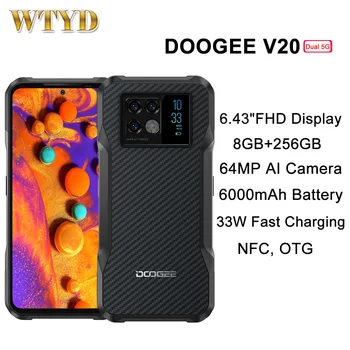 DOOGEE V20 Dual 5G Robustný Telefón 64MP Kamera 8 GB+256 GB 6.43