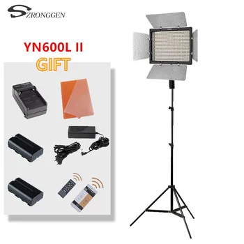 Yongnuo YN600L II YN600L II 600 LED video svetlo panel 3200-5500K fotografie set + nabíjačku + batéria + statív + adaptér