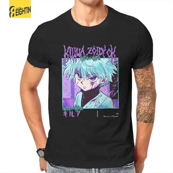 Killua Zoldyck HUNTER X HUNTER T-Shirts Mužov Japonské Anime 100% Bavlna Tees Posádky Krku, Krátke Sleeve T Shirt Plus Veľkosť Oblečenie