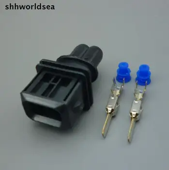 shhworldsea 10 sád 2 pin vrouwelijke auto brandstof sproeikop plug/olie tryska stekker/metanol prerobit zástrčku konektora