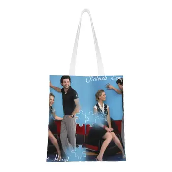 Kawaii Grey ' s Anatomy Nakupovanie Tote Bag Opakovane Fashion TV Show Potraviny Plátno Ramenný Shopper Taška