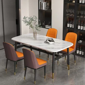 Nordic Vonkajšie Luxusný Jedálenský Stôl Kovové Nohy Čiernej Kuchyni Stôl Konferenčné Stolíky Moderný Office Mesa Comedor Nábytok Do Obývacej Izby