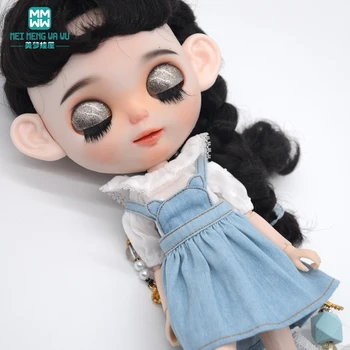 28-30 cm Blyth Doll oblečenie, Módne tričká, tričká, denim sukne, topánky pre Azone OB FR dievča Hračky darček