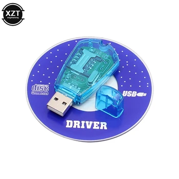 Modrá USB Čítačkou SIM Kariet Kopírovať/Cloner/Spisovateľ/Backup Držiak SIM Kariet GSM, CDMA SMS Backup + CD Disku