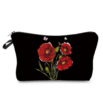 Móda kvetina tlače žien kozmetická taška Žien kozmetická taška Cestovná kozmetická taška Prenosná wash bag Dievčatá 