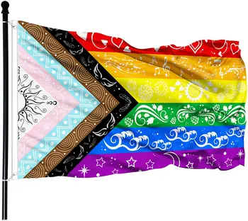 Pride Vlajky Veľké LGBTQ Vlajka Bisexuálne Gay Pokrok Dúhová Vlajka 3x5FT Záhrada, Vonkajšie Originálny Dizajn Roztomilý Tlač Vzor