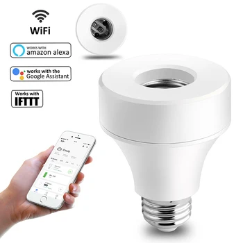 E27/E26 Smart WiFi Žiarovky Pätice Adaptéra Časovač Hlas App Remote Controlintelligent Lampa Základňu Držiaka Na Google Domov Alexa