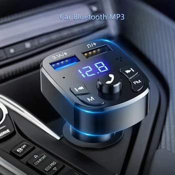 Auto Hands-free Bluetooth 5.0 FM Vysielač, MP3 Modulátor Hudobný Prehrávač Audio Prijímač, Duálny USB Rýchlu Bezdrôtovú Nabíjačku do Auta