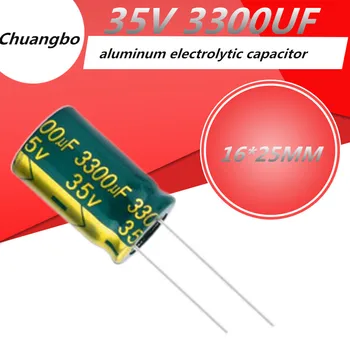 5-10pcs Higt kvality 35V3300UF 35V 3300UF16*25 mm nízky ESR/impedancia vysoká frekvencia hliníkové elektrolytický kondenzátor