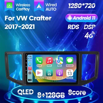 Android 11 DSP 8G+128 GB pre Crafter Muž Tge 2017 2018 2019 2020 Auto Stereo Rádio Multimediálny GPS Video Prehrávač 4G Audio AUTO OBD2