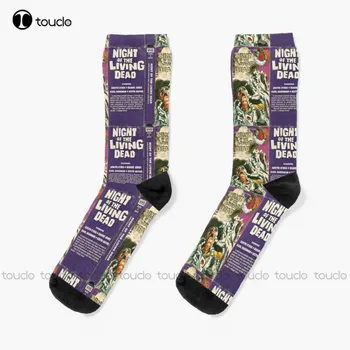 Noc Živých Mŕtvych Ponožky Biele Ponožky Móda Voľný Čas Kreatívne Zábavné Umenie Abstraktné Olejomaľba Ponožky 360° Digital Print Art