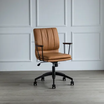 Nordic jednoduché Leatherr Kancelárske Stoličky pre zasadacej Miestnosti Svetlo Luxusné Operadla Otočný Výťah Počítač Stoličky Pohodlné hranie Stoličky