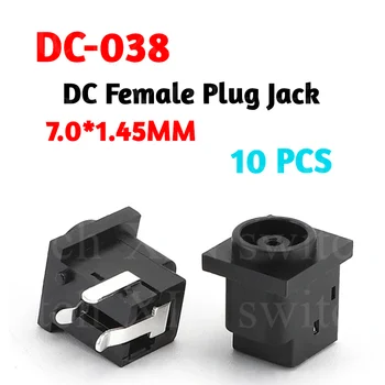 Dc-038 vonkajší priemer 7.0 vnútorné jadro 1.45 kolík 3 kolík veľkosť otvoru DC vysokým teplotám vysokej kvality DC power socket base