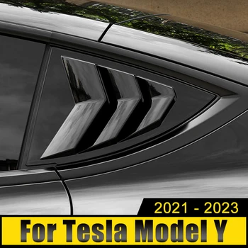 Auto Príslušenstvo Pre Tesla Model Y 2021 2022 2023 2024 ABS Uhlíka Zadné Okná, Žalúzie Strane Tuyere Vetracie štrbiny ventilátora Kryt Výbava Nálepky