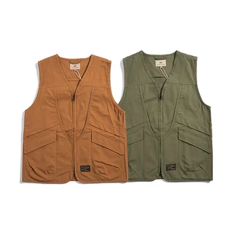 Na Jeseň Roku 2022 Nové Mužov Cargo Vesta Plášť Bez Rukávov-Bunda Japane Kórejský Streetwear Cityboy Módne Vojenské Vesta