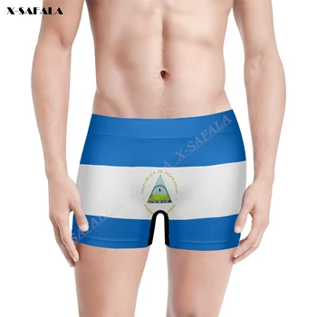 Nikaragua Vlajka 3D Tlač Priedušná Muž pánske spodné Prádlo Šortky Bezšvové Nohavice Vysoko Elastická Plavky Plážové SwimmingTrunks