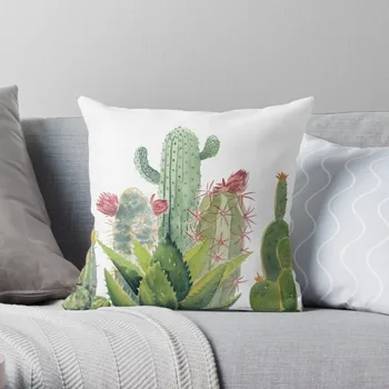 Kaktus Akvarel Hodiť Vankúš Pohovky Vzťahuje Na Sedacie Vankúše Zahŕňa