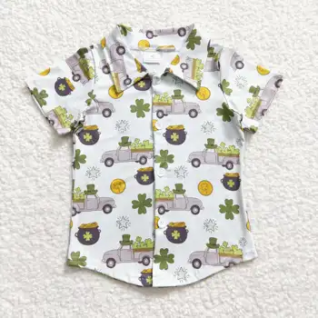 Nové Módne RTS Ďatelina Tlač Deti St Patrick Oblečenie Boutique Dieťa Letné T Shirt Dieťa Boys Polo Shirts