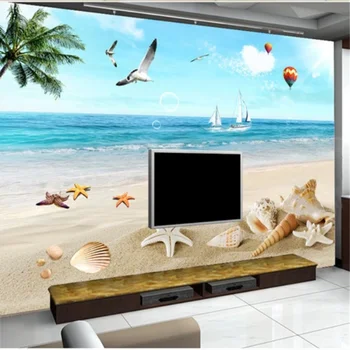 wellyu Prispôsobené veľké nástenné tapety 3d zadarmo lietajúci seagull more, pláž, TV joj, obývacej izby, spálne, pozadie, wallpaper