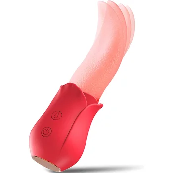 Rose Sexuálne Hračky pre Ženy, Klitorálny G Mieste Jazyk Lízanie Vibrátor Bradavky Masér Sexuálny Stimulátor pre Ženy & Páry Predohra